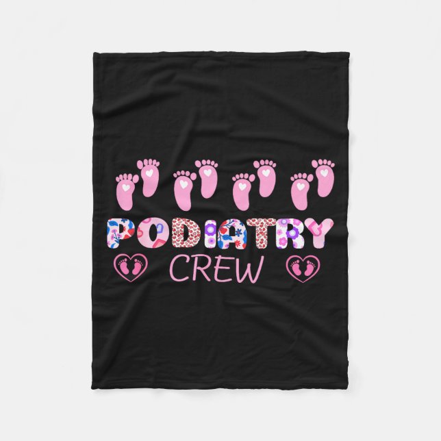 Diatry Crew Footprint Leopard Diatrist Valentine's Fleece Blanket (Front)