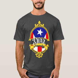 Diaz Family Puerto Rico Flag T-Shirt