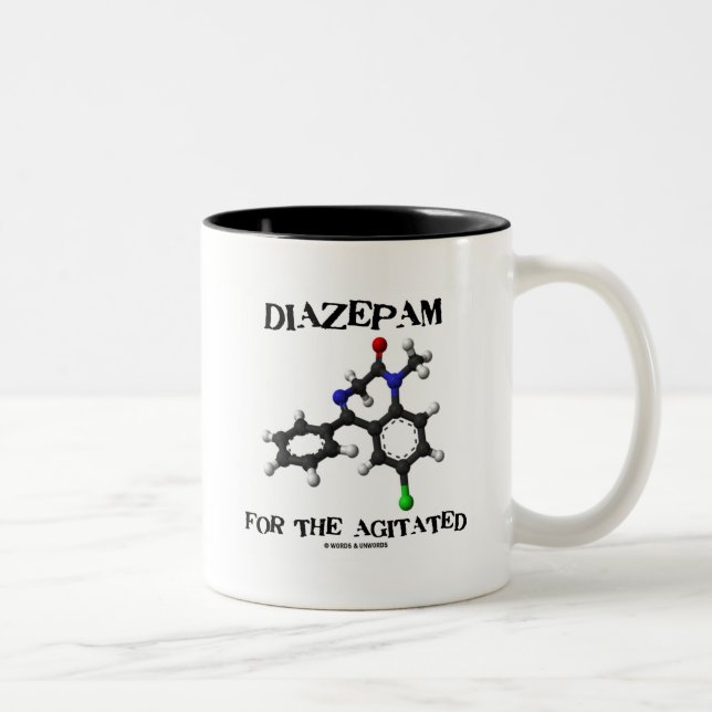 Diazepam For The Agitated (Chemical Molecule) Two-Tone Coffee Mug (Right)