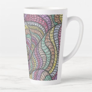 Diba Colorful Abstract Spiral Hand-Drawn Art Latte Mug