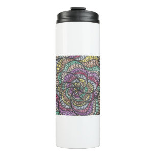 Diba Colorful Abstract Spiral Hand-Drawn Art Thermal Tumbler