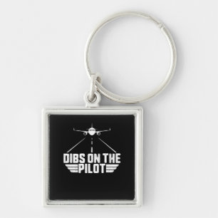 Dibs On  Pilot Aviation Aircraft Plane Girlfriend Key Ring