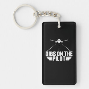 Dibs On Pilot Aviation Aircraft Plane Girlfriend Key Ring