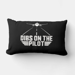 Dibs On  Pilot Aviation Aircraft Plane Girlfriend Lumbar Cushion