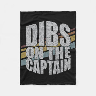 Dibs On The Captain Funny Boating Boat Lover Vinta Fleece Blanket