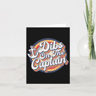 Dibs On The Captain Funny Vintage Boating Retro Ca Card