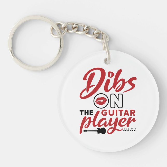 Dibs on the Guitar Player Key Ring (Front)
