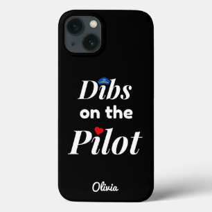Dibs on the Pilot,Aviation,Minimalist,Monogrammed iPhone 13 Case