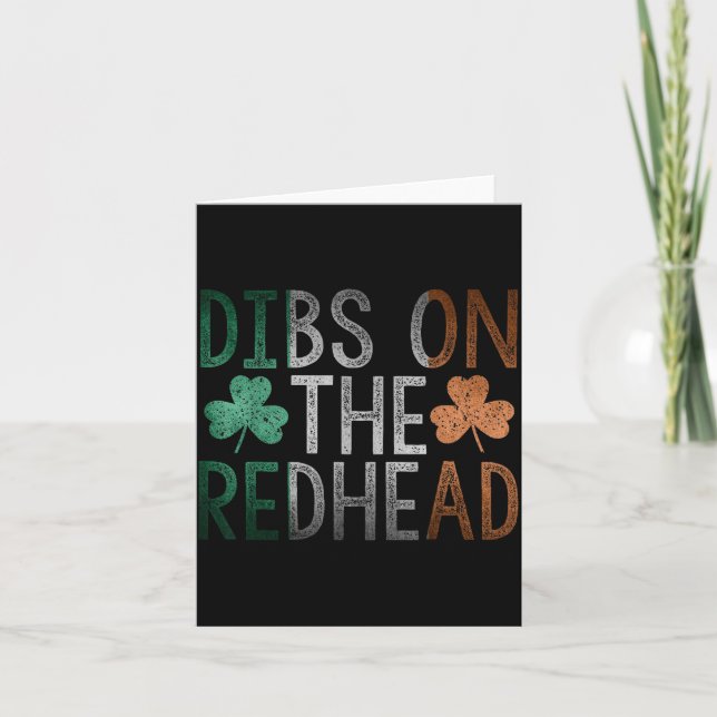 Dibs On The Redhead Shirt Funny St Patrick Day Dri Card (Front)