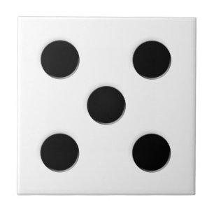 Dice 5 Pips Ceramic Tile