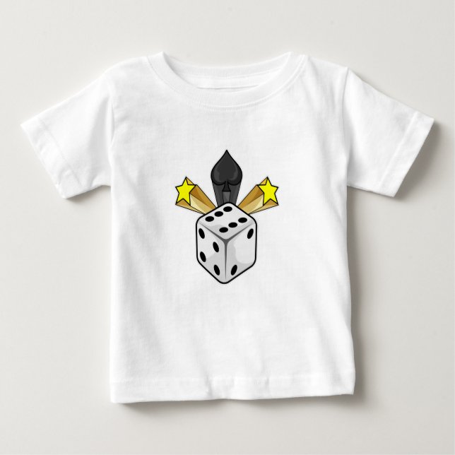 Dice at Poker with Spades & Stars Baby T-Shirt (Front)