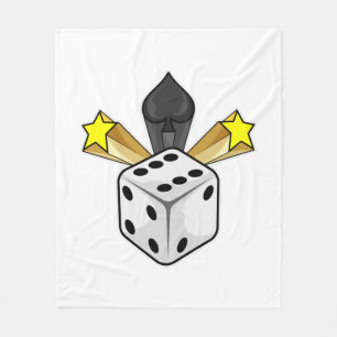 Dice at Poker with Spades & Stars Fleece Blanket