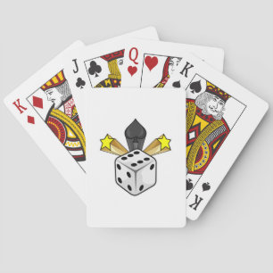 Dice at Poker with Spades & Stars Playing Cards