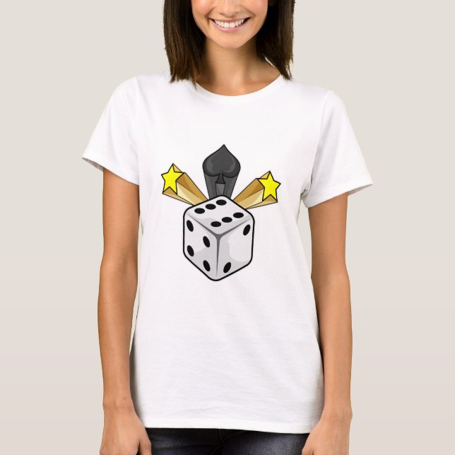 Dice at Poker with Spades & Stars T-Shirt (Front)