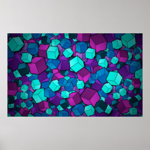 Dice background multicoloured d poster