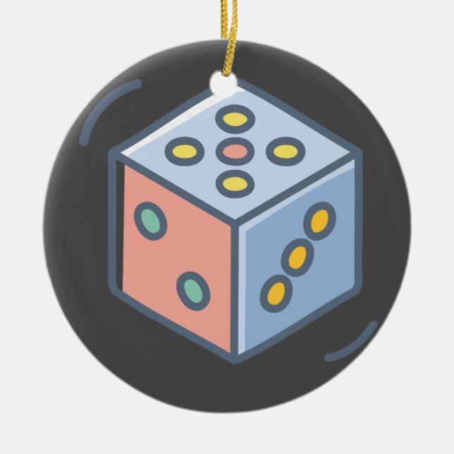 Dice Ceramic Ornament (Front)
