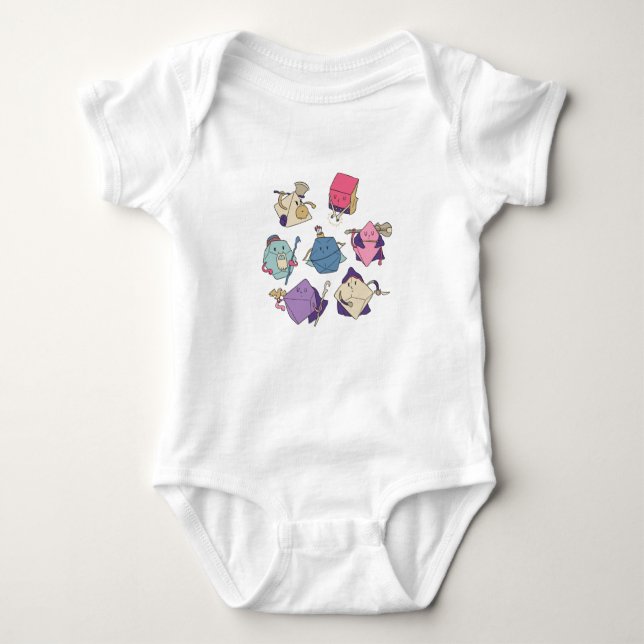Dice characters baby bodysuit (Front)