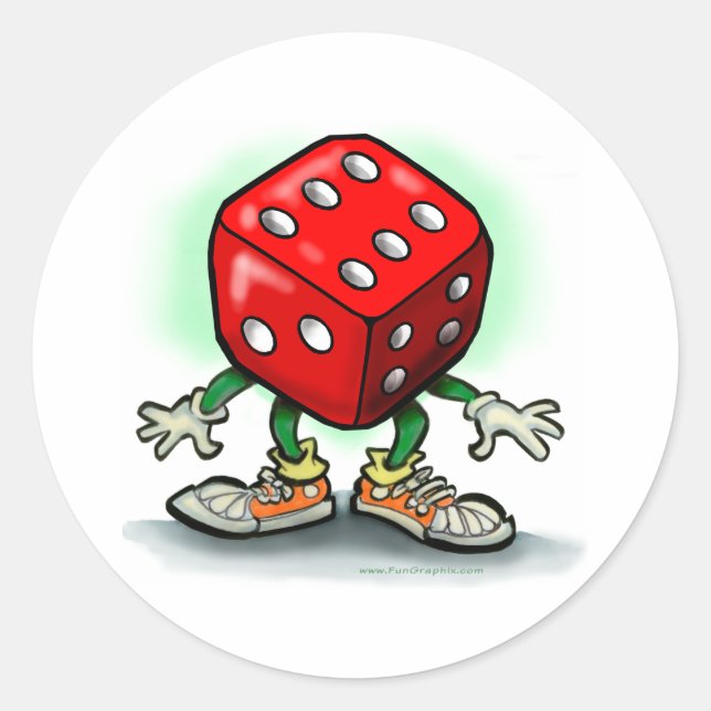 Dice Classic Round Sticker (Front)