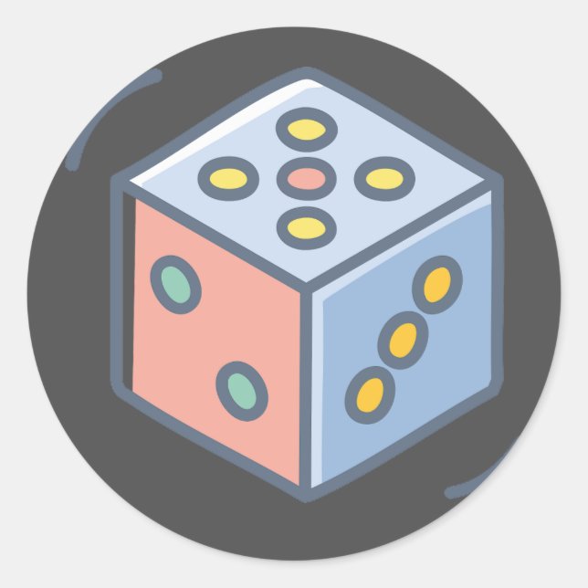 Dice Classic Round Sticker (Front)