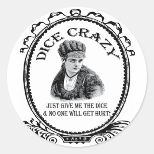 Dice Crazy Classic Round Sticker