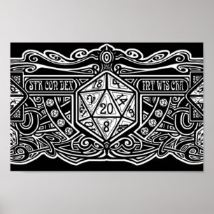 Dice Deco D20 for Dark Items Poster
