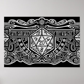 Dice Deco D20 for Dark Items Poster