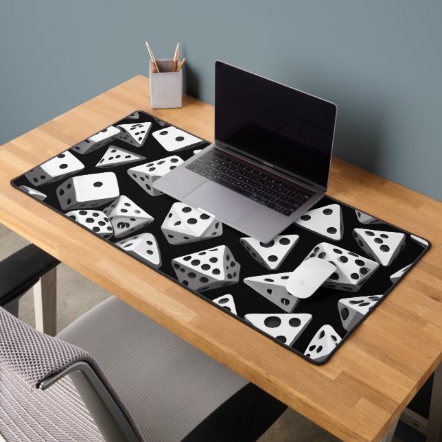 Dice Delight: A Geometric Cascade Desk Mat (Office 2)
