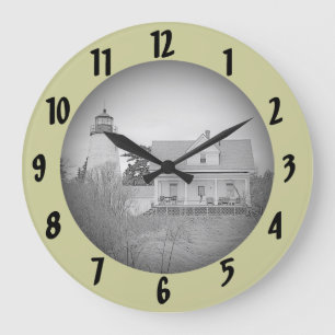 Dice/Dyce Head Lighthouse Maine Sketch Wall Clock