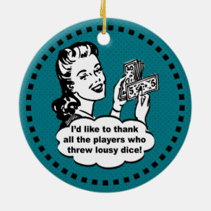 Dice Game Winner Ceramic Tree Decoration