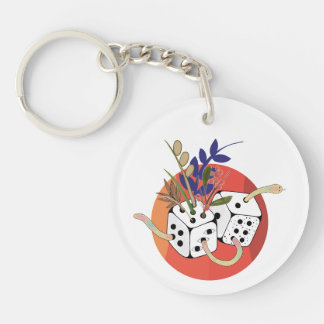 Dice in Parallel Universe Key Ring