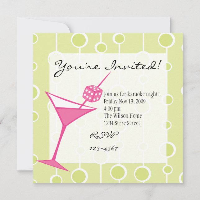 Dice Martini Invitation (Front)