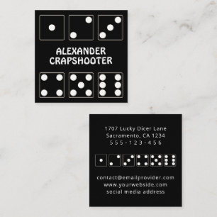 DICE numbers of pips - 1 2 3 4 5 6 + your idea Square Business Card
