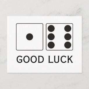DICE numbers of pips 1 + 6 + your text Postcard