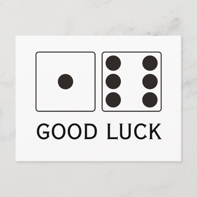 DICE numbers of pips 1 + 6 + your text Postcard (Front)