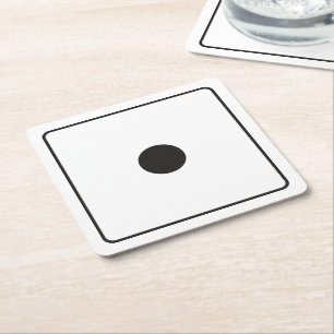 DICE numbers of pips 1 + your backgr. Square Paper Coaster