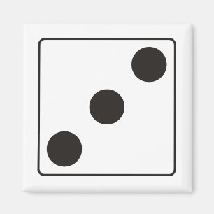 DICE numbers of pips 3 + your backgr. Magnet