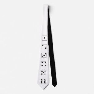 DICE numbers of pips black 1 - 6 + your backgr. Tie
