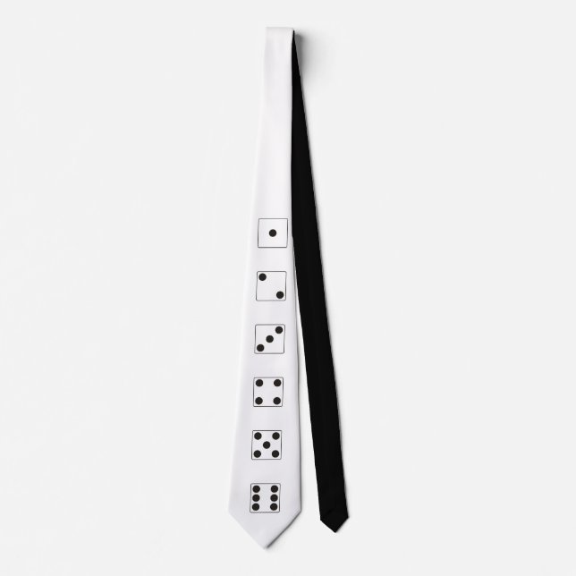DICE numbers of pips black 1 - 6 + your backgr. Tie (Front)