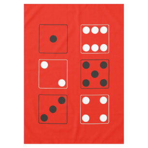 DICE numbers of pips black white mix + your backg. Tablecloth