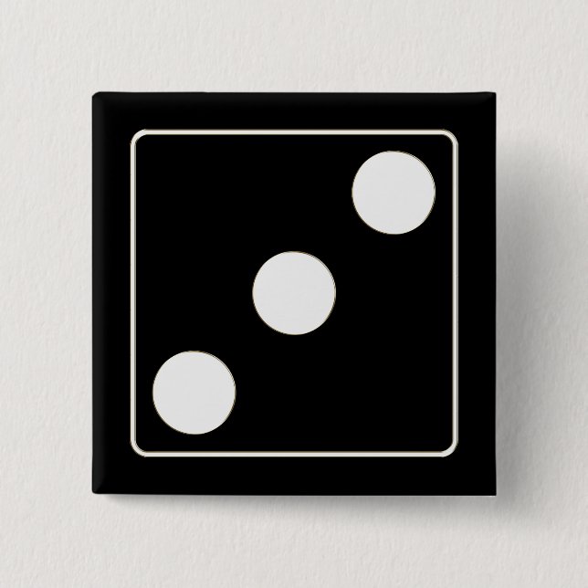 DICE numbers of pips white 3 + your backgr. 15 Cm Square Badge (Front)