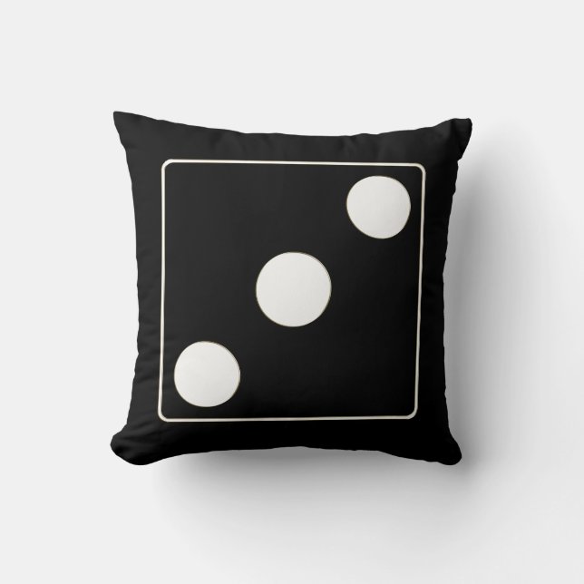 DICE numbers of pips white 3 + your backgr. Cushion (Front)