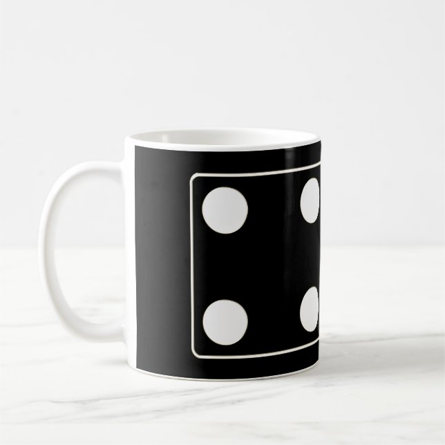 DICE numbers of pips white 4 & 3 + your ideas Coffee Mug (Left)