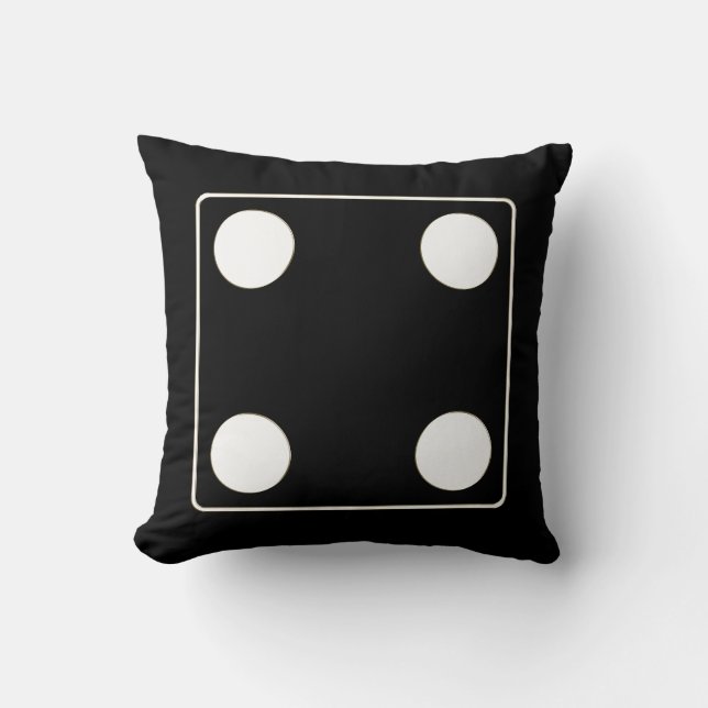 DICE numbers of pips white 4 + your backgr. Cushion (Front)