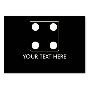 DICE numbers of pips white 4 + your text Table Number