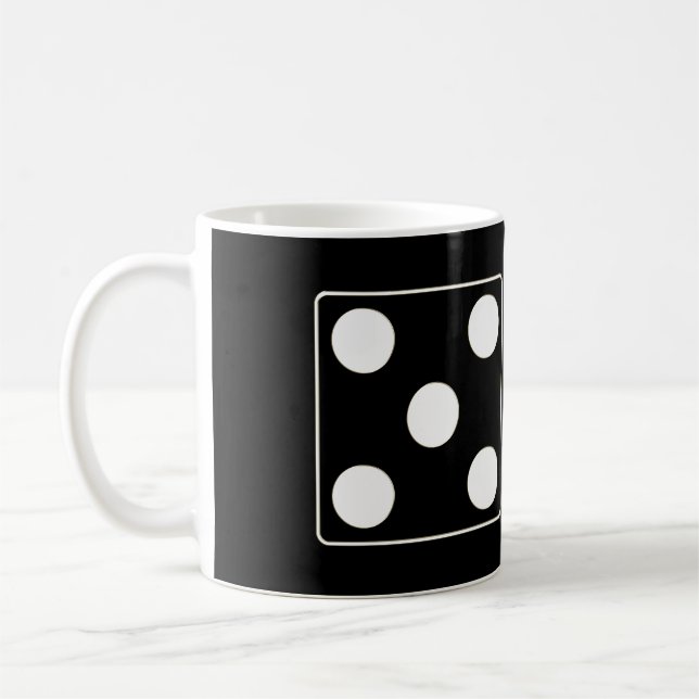 DICE numbers of pips white 5 & 2 + your ideas Coffee Mug (Left)