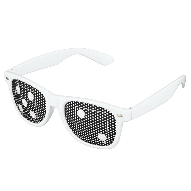 DICE numbers of pips white 5 & 2 + your ideas Retro Sunglasses (Angled)