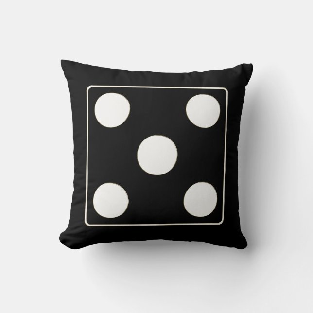 DICE numbers of pips white 5 + your backgr. Cushion (Front)