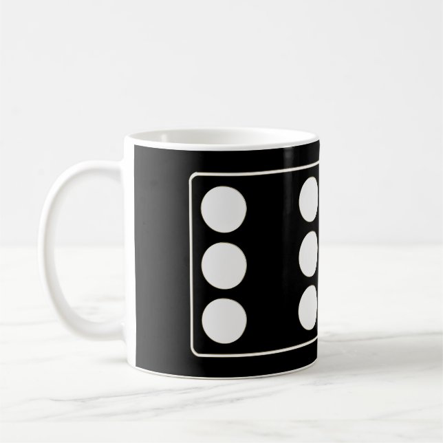 DICE numbers of pips white 6 & 5 + your ideas Coffee Mug (Left)