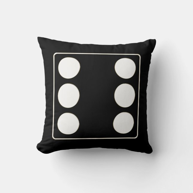 DICE numbers of pips white 6 + your backgr. Cushion (Front)
