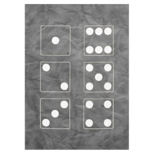 DICE numbers of pips white + your backgr. & ideas Tablecloth